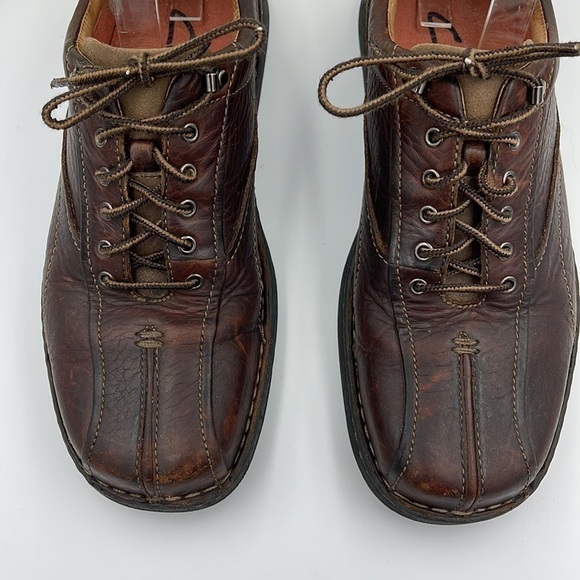 CLARKS leather distressed men’s shoes size 8W - Picture 2 of 10